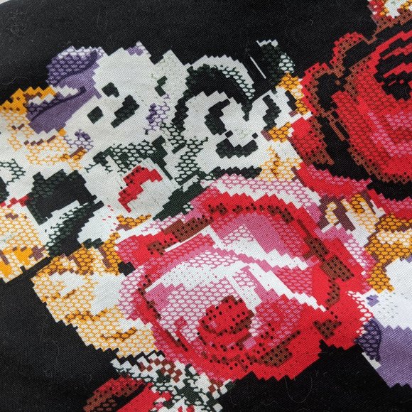 Black Floral Pattern Skater Dress - Picture 9 of 9